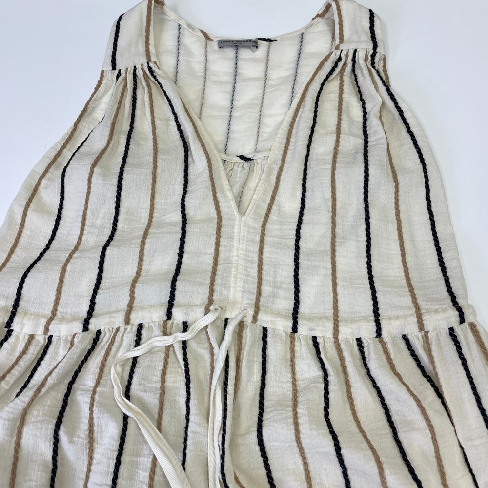 Three Graces London Striped Cotton Midi Dress 10 Beach Resortwear EuroSummer - Picture 5 of 16